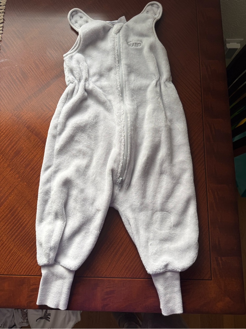 Halo Light Gray Fleece Infant One-Piece Romper with Front Zip